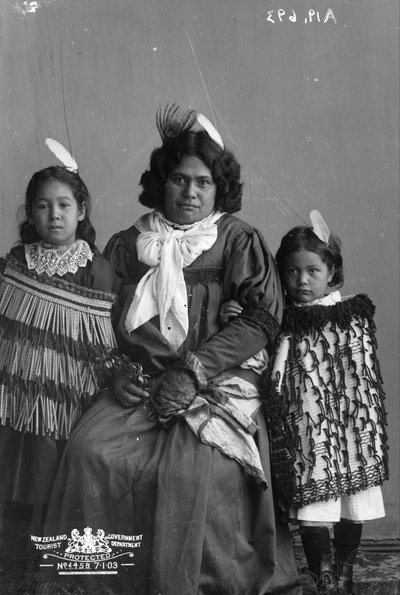 Maori Woman and Two Children by Pulman and Son